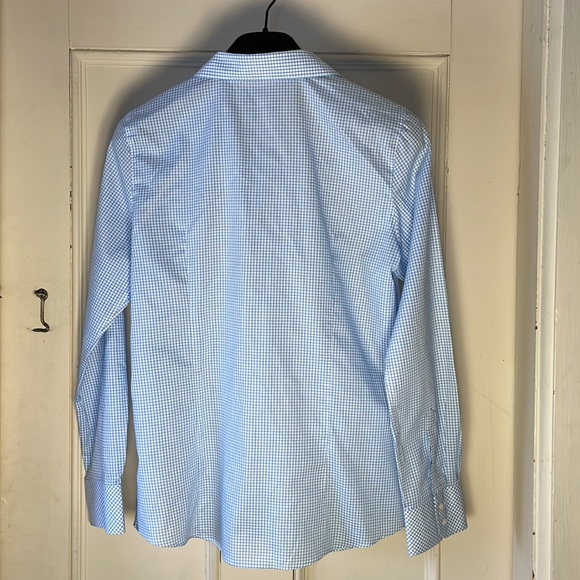 Ladies Michelin branded blouse. Blue check. Size large. - Picture 2 of 8